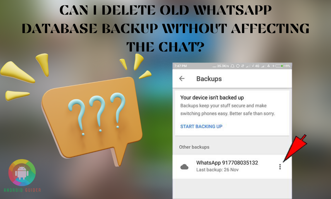 Can I delete the old WhatsApp database backup without affecting the chat